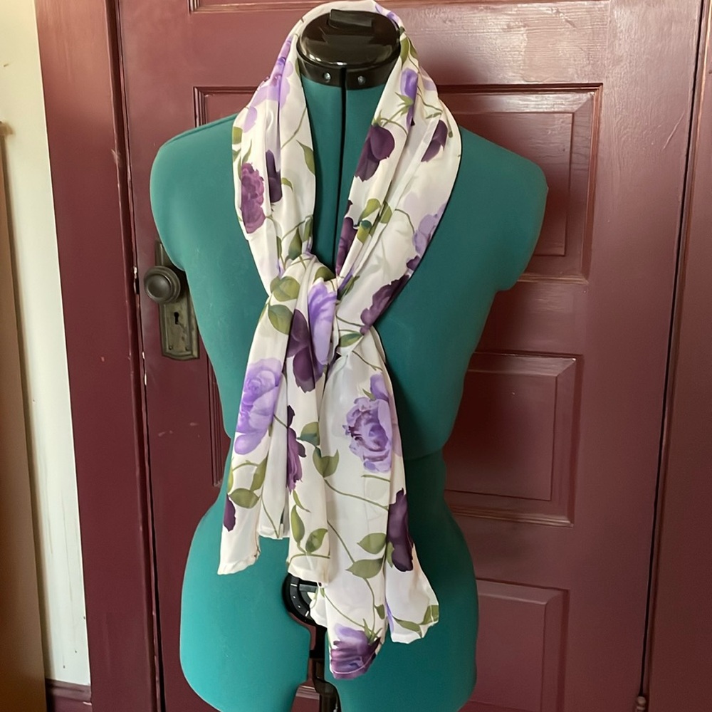 Sheer floral scarf